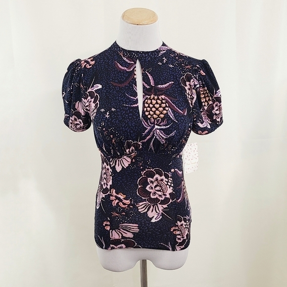 Free People Hear Me Roar tee black combo size XS NEW - Picture 2 of 8